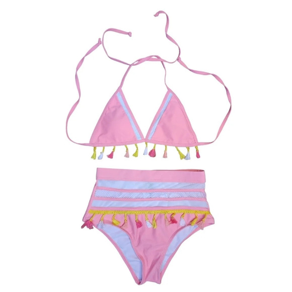Other - Pink Bikini 2 Piece Swimsuit Size Small Fringe